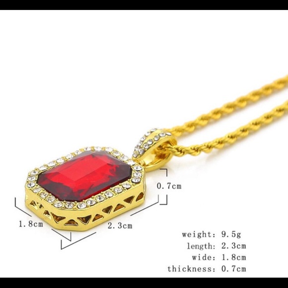 Gold plated Cuban link chain set with pendants - Picture 2 of 5